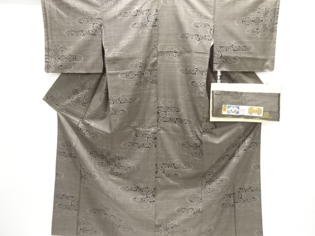 JAPANESE KIMONO / DORO OSHIMA TSUMUGI (5 maruki) / WOVEN EGASUMI 